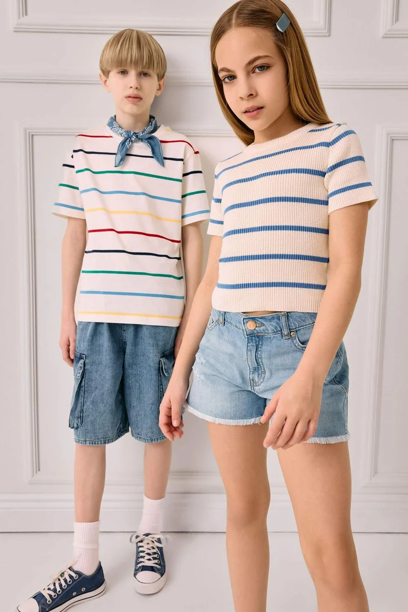 DeFacto Girl Cropped Fit Crew Neck Pullover
