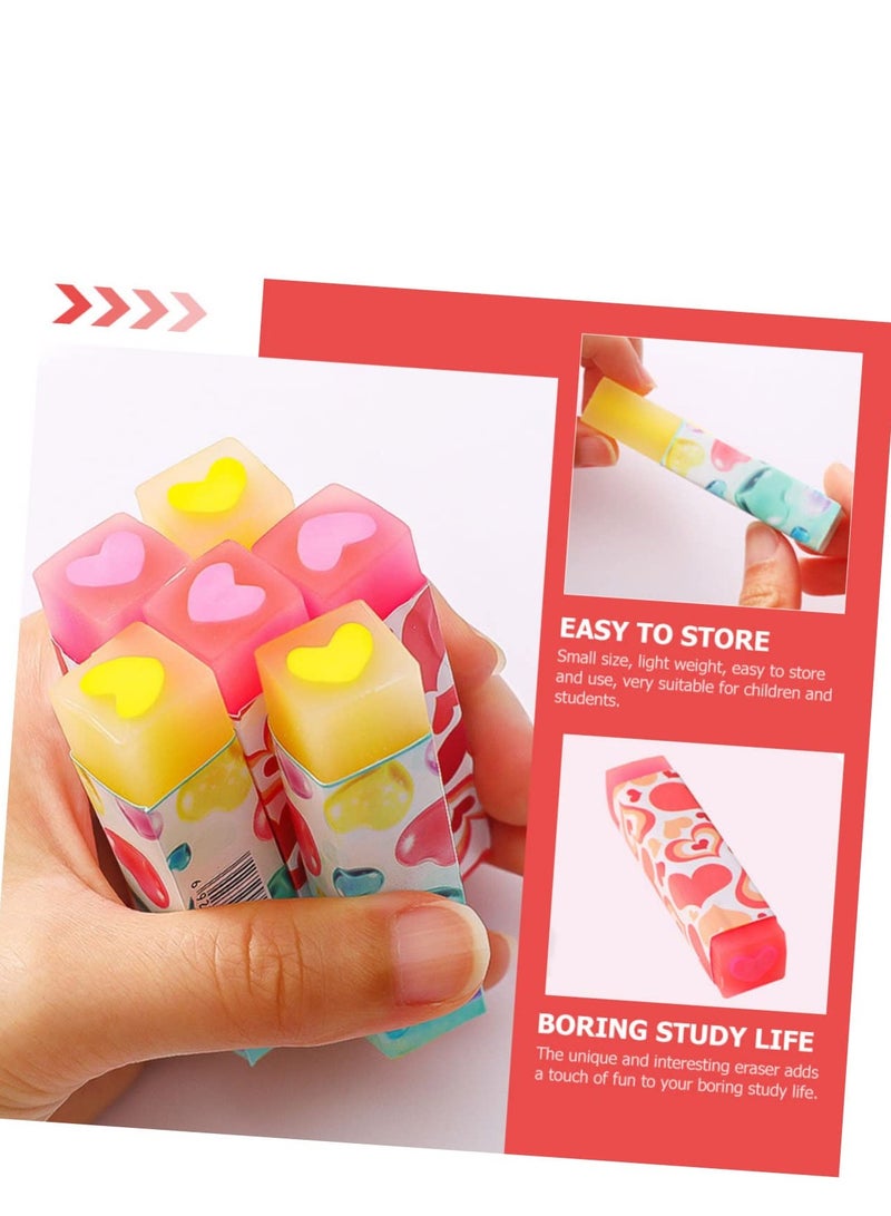 SYOSI 16 Pcs Love Eraser Mini Erasers Mini Colored Pencils Miniture Decoration Fun Erasers Toys Erasers, Novelty Rewards, School Prizes, Holiday Office School Supplies - Image 3