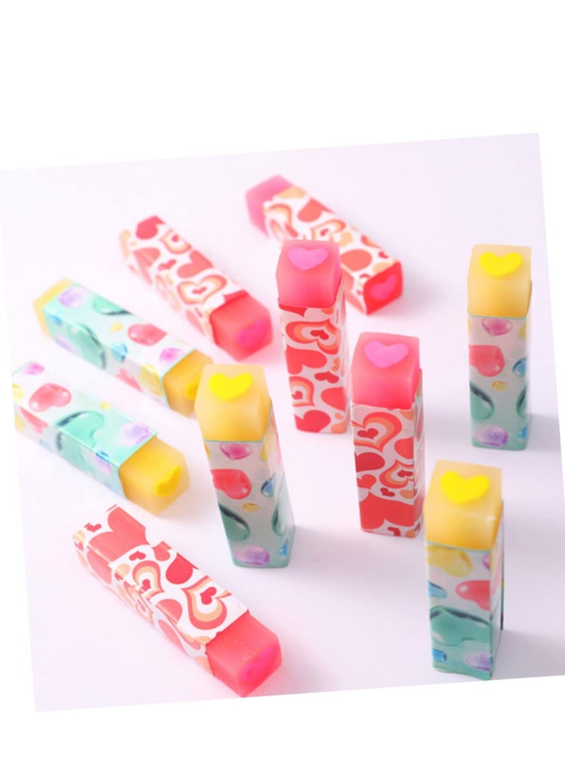 SYOSI 16 Pcs Love Eraser Mini Erasers Mini Colored Pencils Miniture Decoration Fun Erasers Toys Erasers, Novelty Rewards, School Prizes, Holiday Office School Supplies - Image 2