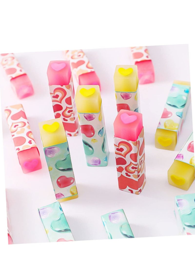 SYOSI 16 Pcs Love Eraser Mini Erasers Mini Colored Pencils Miniture Decoration Fun Erasers Toys Erasers, Novelty Rewards, School Prizes, Holiday Office School Supplies - Image 4