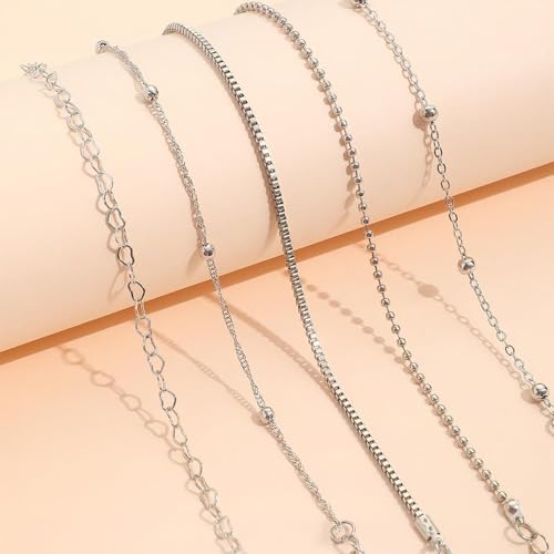 piercing 5PCS Silver Bracelet, Anti Tarnish Bracelet for Women, Anti Tarnish Jewelry, Bracelets for Women Stylish, Special Occasions and Gift Giving with Stackable Design - Image 5