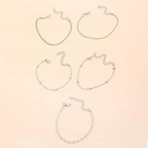 piercing 5PCS Silver Bracelet, Anti Tarnish Bracelet for Women, Anti Tarnish Jewelry, Bracelets for Women Stylish, Special Occasions and Gift Giving with Stackable Design - Image 4