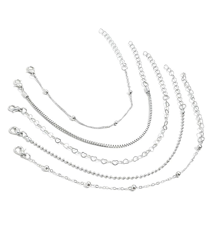 piercing 5PCS Silver Bracelet, Anti Tarnish Bracelet for Women, Anti Tarnish Jewelry, Bracelets for Women Stylish, Special Occasions and Gift Giving with Stackable Design - Image 1