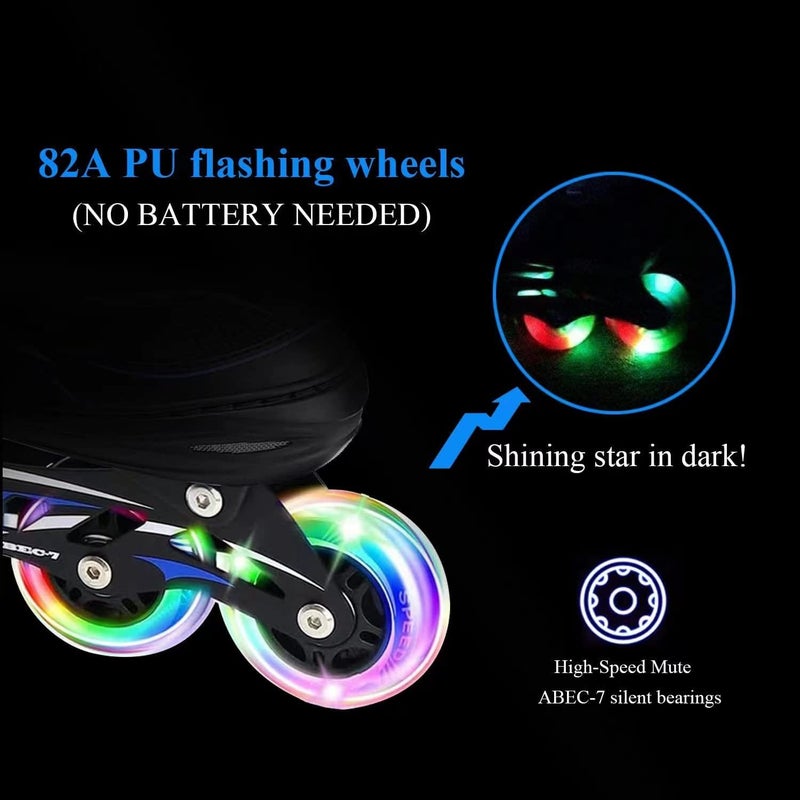 JeeFree 4 Size Adjustable Inline Skate for Kids,Children's Inline Skates with Light Up Wheel,Outdoor Illuminating Roller Skates for Girls,Boys and Beginners - Image 3