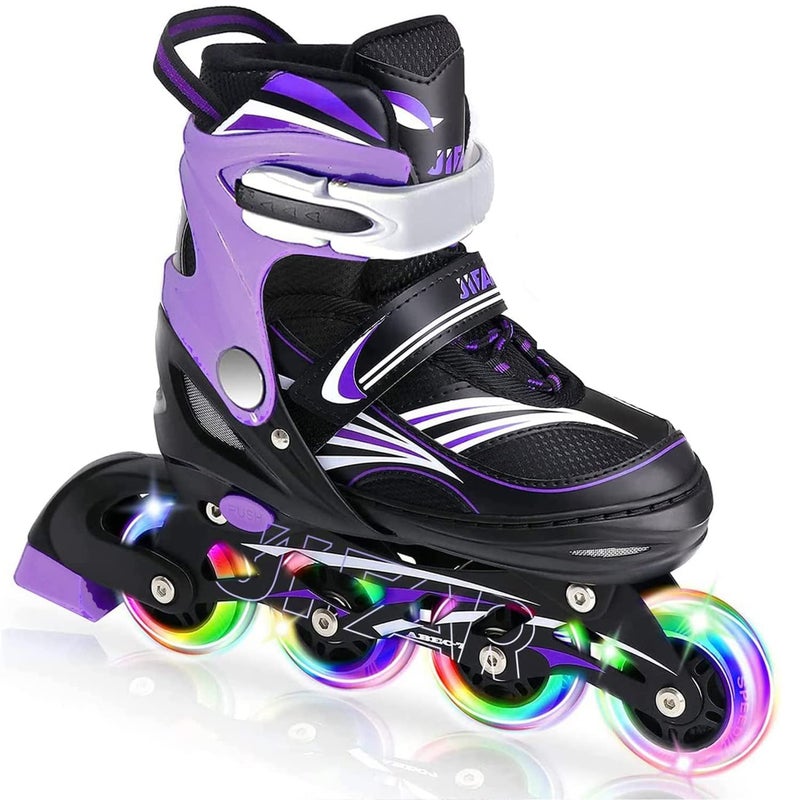 JeeFree 4 Size Adjustable Inline Skate for Kids,Children's Inline Skates with Light Up Wheel,Outdoor Illuminating Roller Skates for Girls,Boys and Beginners - Image 1