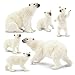 Toymany 6PCS Polar Bear Figurines Toy with Polar Bear Cub 24 Realistic Plastic Arctic Animals Figures Family Set for Christmas Educational Toys Cake Toppers Birthday Gifts for Kids - Image 3