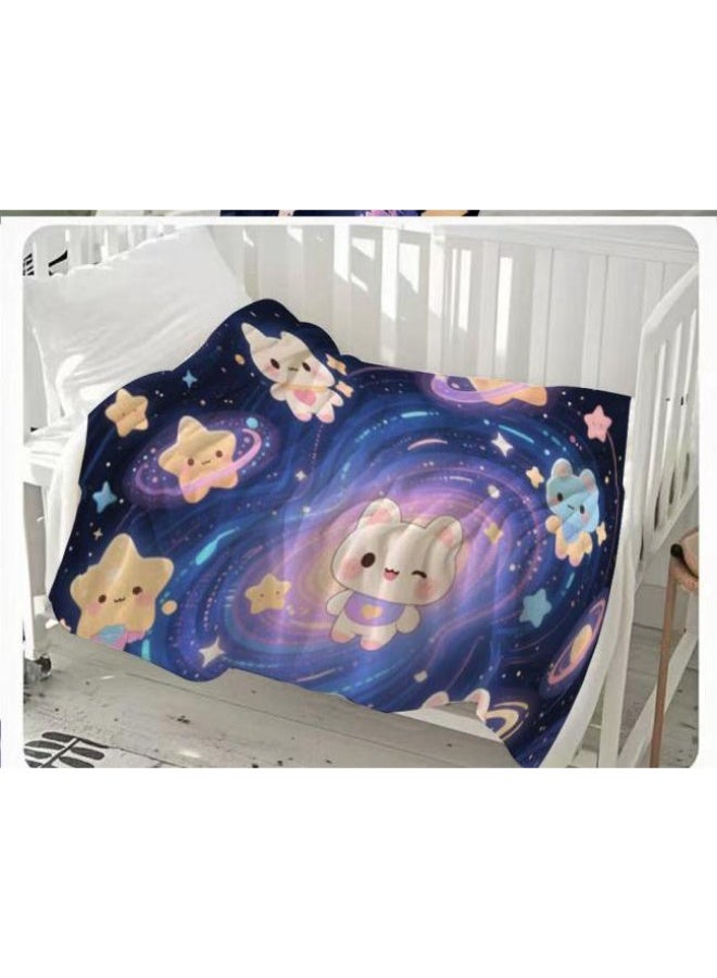 عام بطانية رقيقة من الفانيلا الكرتونية للأطفال والرضع (دافئة ومريحة، ومناسبة للنوم والألعاب) 70 سم * 100 سم - Image 1