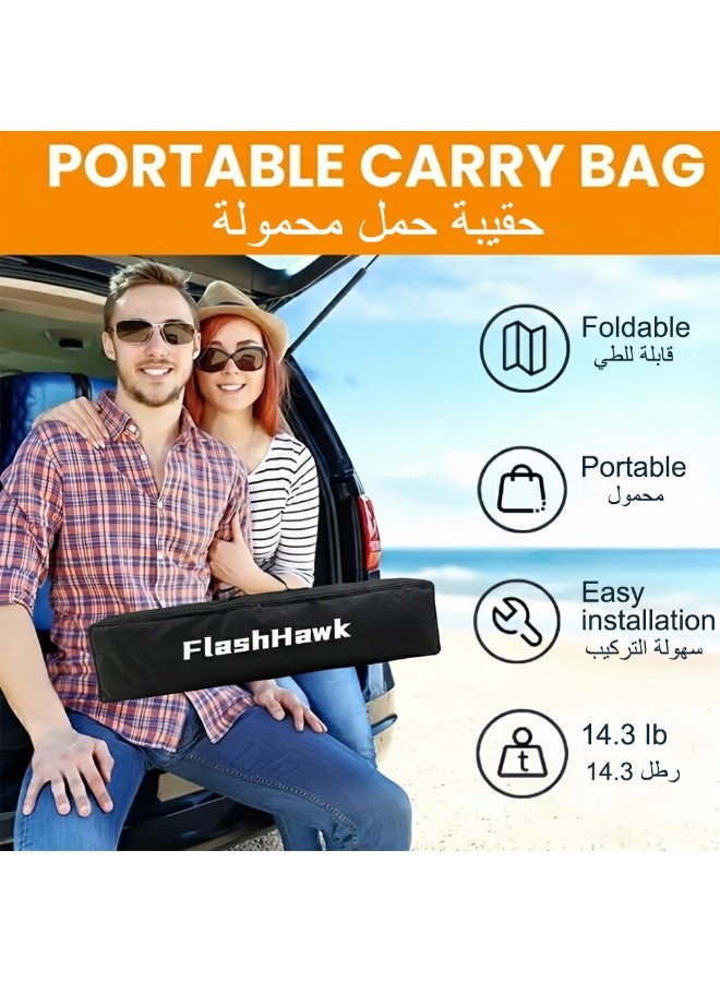 Flash Hawk شاشة عرض محمولة خارجية وداخلية بحجم 84 بوصة بنسبة 16:9 مع حوامل ثلاثية عالية 2 متر شاشة أفلام 4K HD - Image 5