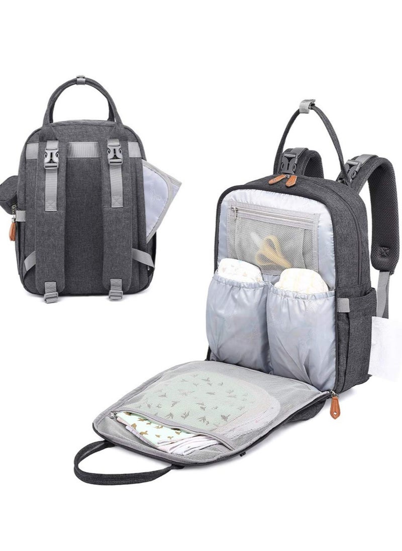 BabbleRoo Multifunctional Waterproof Diaper Bag, Essential Travel Baby Tote with Changing Pad, Baby Carrier and Pacifier Cover - Unisex, Dark Grey - pzsku/Z85946B8DB156C2575632Z/45/_/1701488313/c603047c-765b-4759-8e18-396b1e3898d9