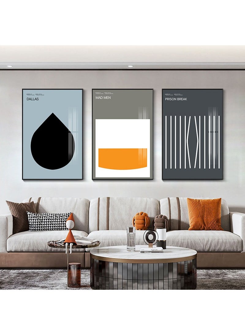 FASHION HOME 3PCS Wall Art Bright Style Minimalist Decor Modern Abstract Canvas Prints Poster Picture Framed Paintings Decorations  - Image 4