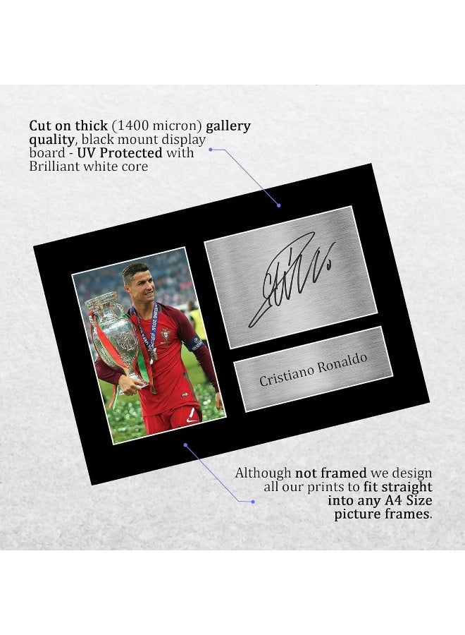 ARS Portugal Gifts Cristiano Ronaldo Gift Signed Unframed Canvas A4 Printed Autograph Photo Display Size: 29.7 x 21 cm - Image 3