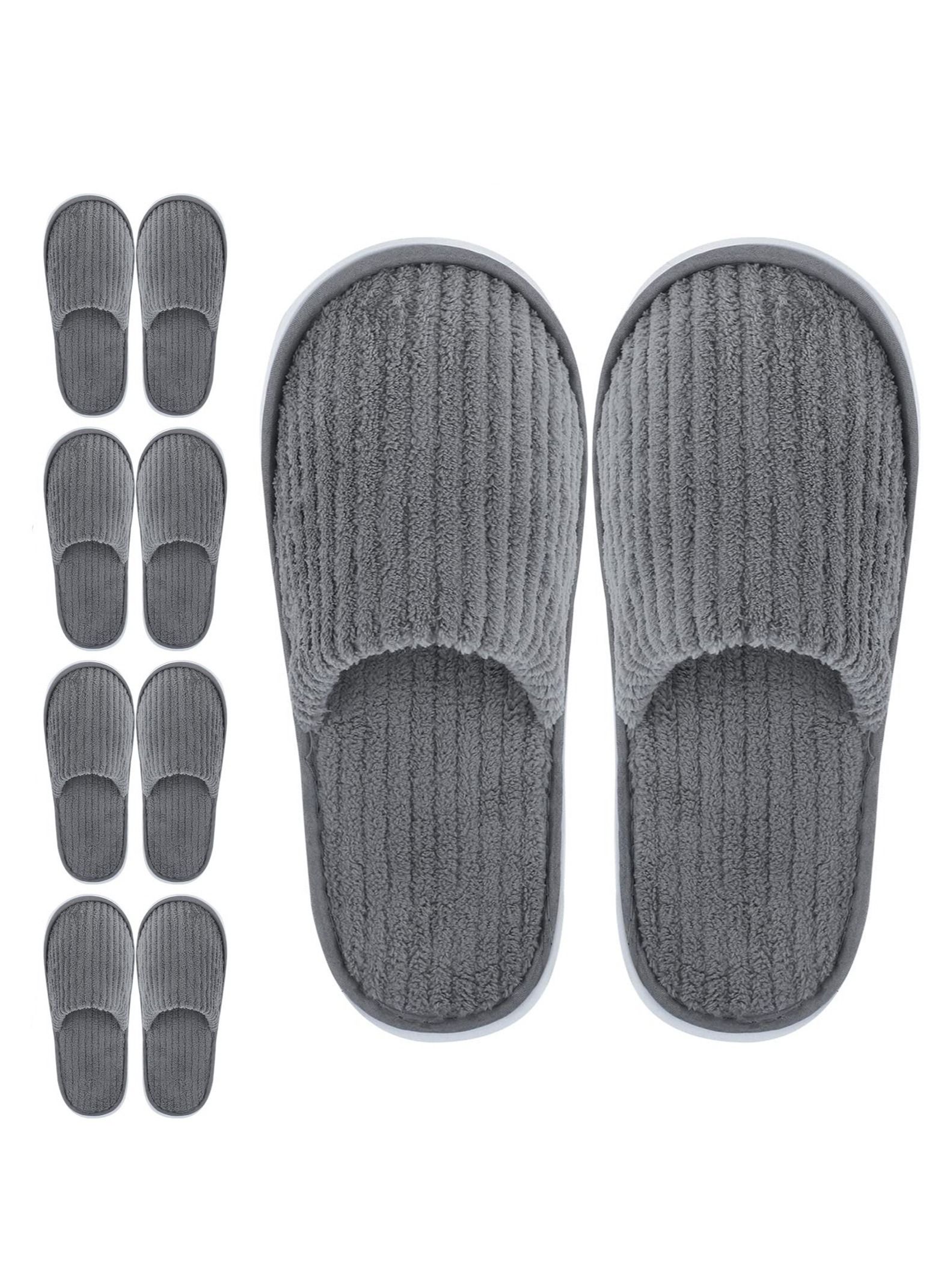 Excefore Disposable Slippers, 5 Pairs Closed Toe Spa Slippers Coral Fleece  Washable Home Slippers for Women Men Guests Hotels House Slippers  Housewarming Party Indoors Bathroom Traveling (Gray) KSA | Riyadh, Jeddah