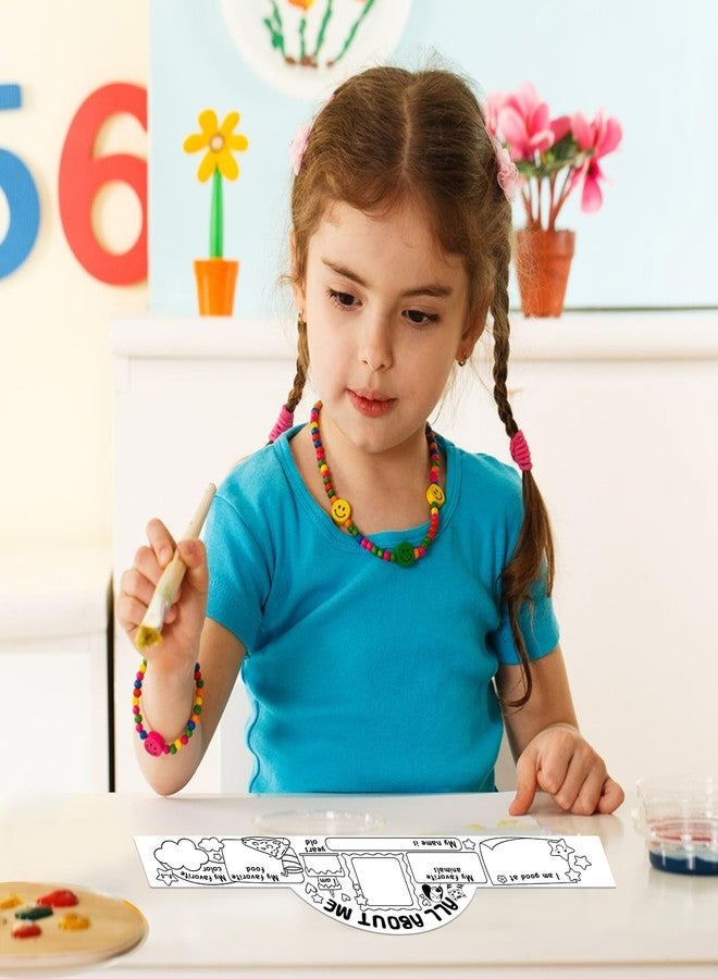 D4DREAM All About Me Crowns - 24pcs Color Your Own DIY Paper Hats for Kids Back to School Craft Party Hats for Kindergarten Preschool Elementary Classroom Teacher Supplie - Image 3