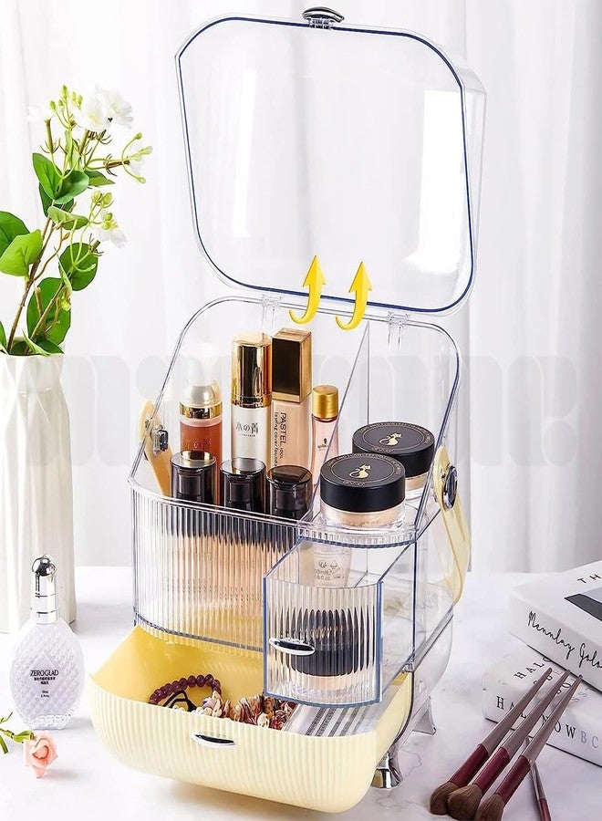 FALONG Portable Makeup Kit Storage Bag with Handle and Divider Travel Toiletry Bag for Cosmetics, Brushes, Accessories Multifunctional Waterproof Makeup Bag for Easy Access (Black) - Image 1