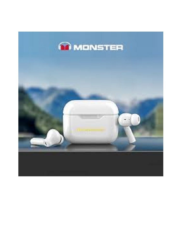 Monster XKT02 Wireless Bluetooth Earbuds Gaming Headphones Deep Bass Low Latency Game Headset with Built-in Microphone For Gaming Noise Canceling Headsets White - Image 2