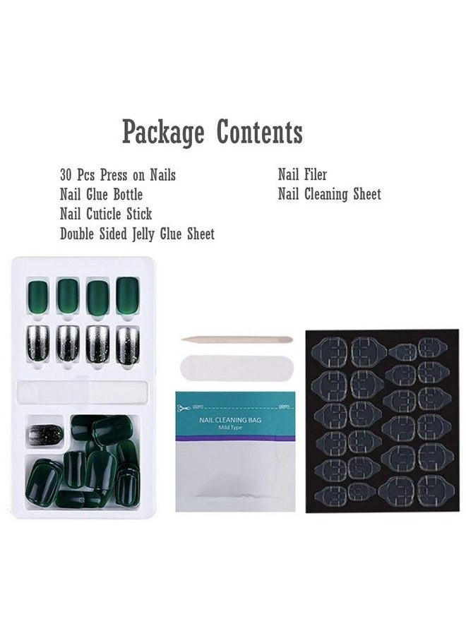Store2508 - Press On Gel Nails 30 Pcs With Adhesive Double Sided Jelly Nail Glue Nail Filer Mb658_06 - Image 1