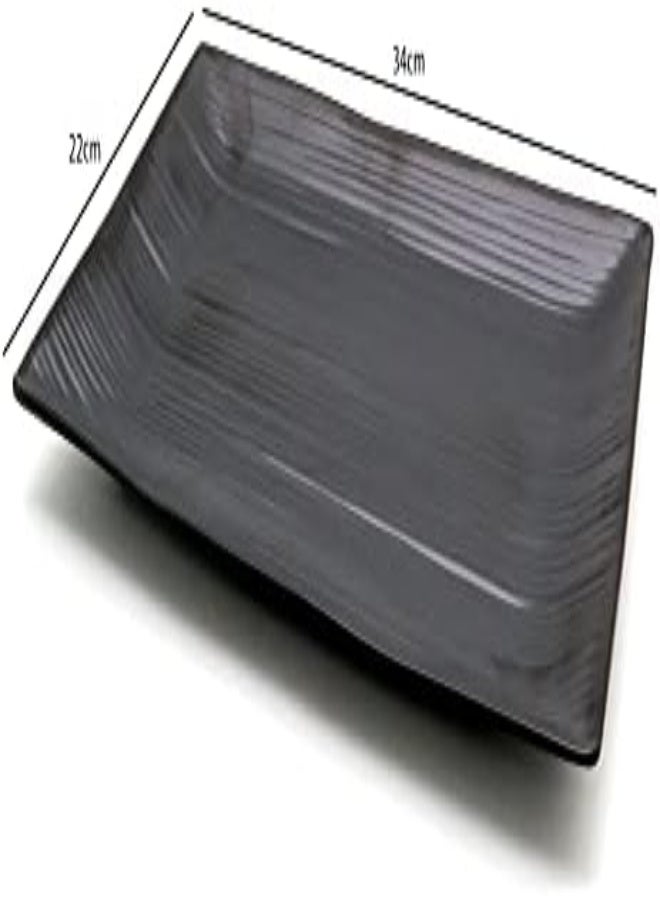 AKDC Dynasty Black Melamine Serving Tray Rectangle, Bpa-Free, Sleek Black Finish, Ideal To Serve Food, Fruits, Snacks, Dishes, Meals Kitchen Tableware Dining Home Decor. (22X34Cm) - Image 3