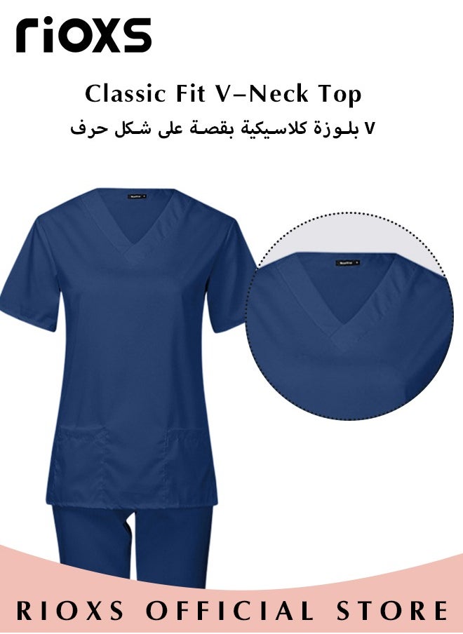 Unisex Medical Uniform Scrubs, Women And Men Scrubs Set, Professionals Medical Scrubs Short Sleeve Top And Pants For Workwear, Soft Stretch V-Neck Top And Trousers - pzsku/Z8594DCC932038E006A62Z/45/_/1718440773/e894604b-a6d2-42e7-af25-ae8511bd0a3b