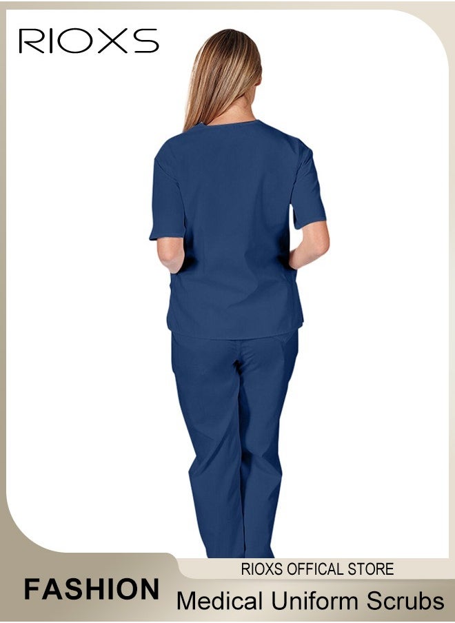 Unisex Medical Uniform Scrubs, Women And Men Scrubs Set, Professionals Medical Scrubs Short Sleeve Top And Pants For Workwear, Soft Stretch V-Neck Top And Trousers - pzsku/Z8594DCC932038E006A62Z/45/_/1726035740/6d079a10-a708-4d13-97cf-e9afdaaf9e39