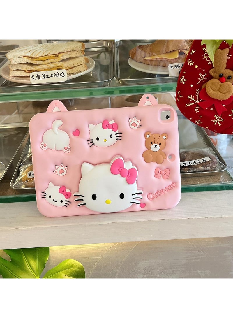 عام غطاء لجهاز سامسونج اللوحي، غطاء لطيف برسوم متحركة مقاوم للصدمات مع حامل قابل للسحب (قطة) - Image 2