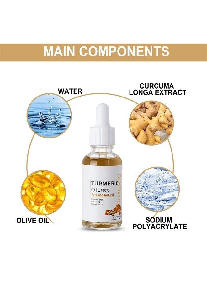 TrimakeShop 2Pcs Turmeric Dark Spot Corrector Serum, Turmeric Repair Face Serum, Natural Turmeric Dark Spot Skin Care Moisturizing Repair Serum - Image 2