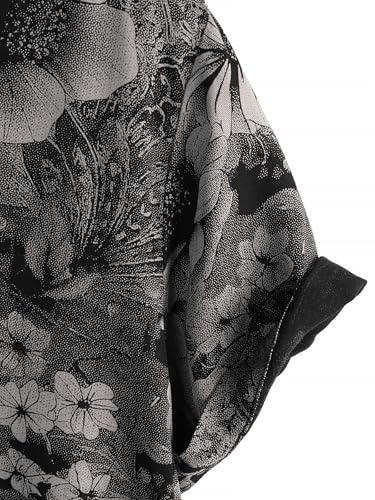 JOTOOK Mens Hawaiian Shirt Short Sleeve Button Down Tropical Shirts Casual Floral Summer Beach Shirt XX-Large Black Gray - Image 4