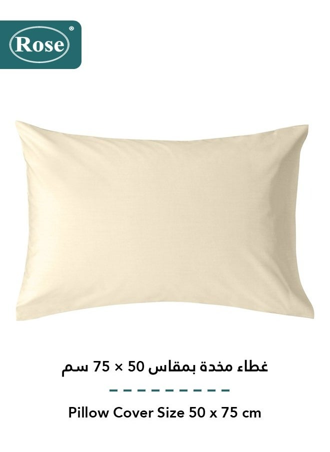 Rose - Rose Luxurious Plain Fitted Sheet with Deep Pockets and Pillow Case, Bed Sheet 2-Pieces Set, Soft & Cozy Microfiber Breathable and Cooling, Extra Twin Size 120x200 cm, Off White - Image 1