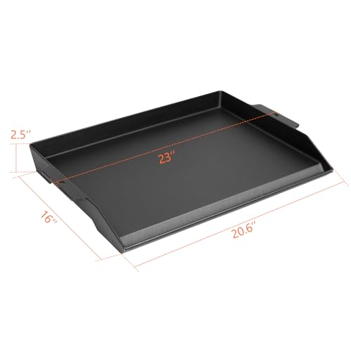 SearCook Cast Iron Griddle for Gas Grill and Stove Top, 23" x 16" Universal Flat Top Plate, X-Shaped Reinforced Ridges, Nonstick Coating Large BBQ Flat Top Plate for Camping, Parties - Image 2