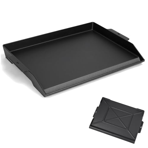 SearCook Cast Iron Griddle for Gas Grill and Stove Top, 23" x 16" Universal Flat Top Plate, X-Shaped Reinforced Ridges, Nonstick Coating Large BBQ Flat Top Plate for Camping, Parties - Image 1