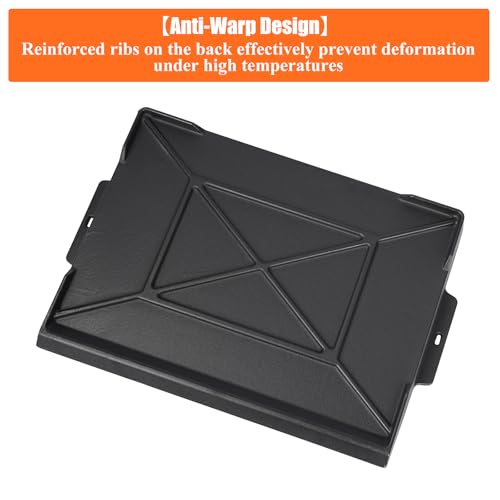 SearCook Cast Iron Griddle for Gas Grill and Stove Top, 23" x 16" Universal Flat Top Plate, X-Shaped Reinforced Ridges, Nonstick Coating Large BBQ Flat Top Plate for Camping, Parties - Image 4