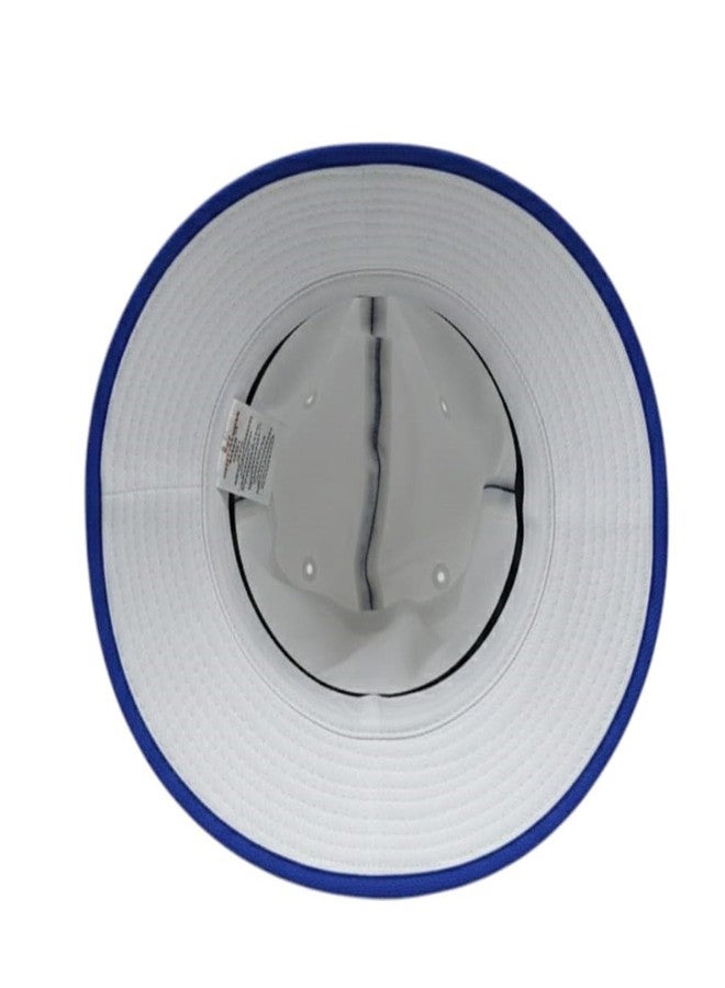 C Classic Cricket Bucket Hat, White with Blue Trim, Official Emblem, UV Protection, Moisture-Wicking Hat, Perfect for Cricket Players and Enthusiasts. - Image 4