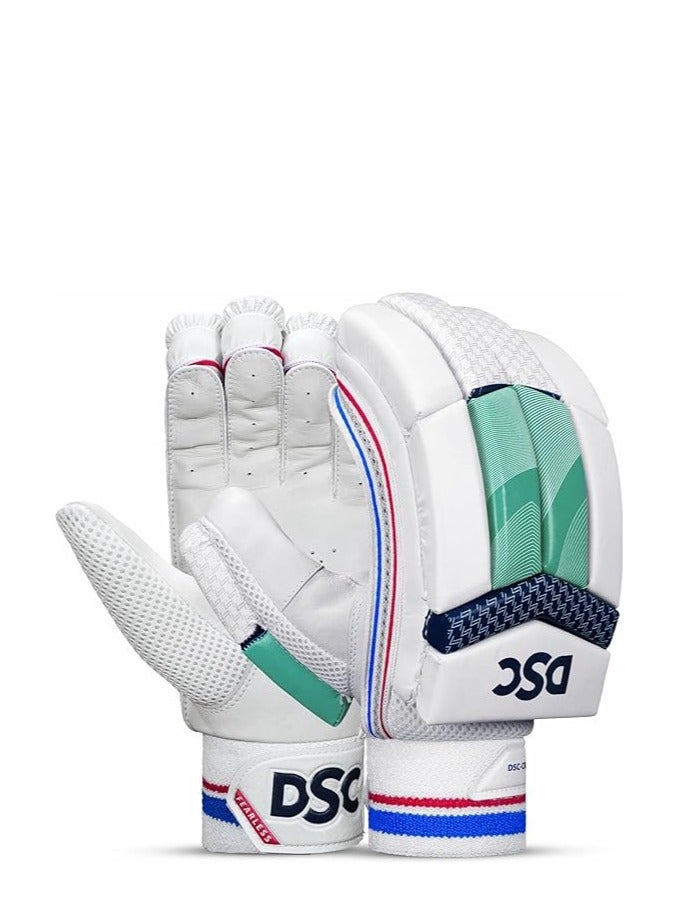 دي أس سي قفازات ضرب الكريكيت الجلدية شديدة القوة | مقاس مريح | تصميم مسامي | حركة مرنة - Image 1