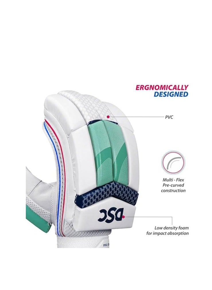 دي أس سي قفازات ضرب الكريكيت الجلدية شديدة القوة | مقاس مريح | تصميم مسامي | حركة مرنة - Image 2