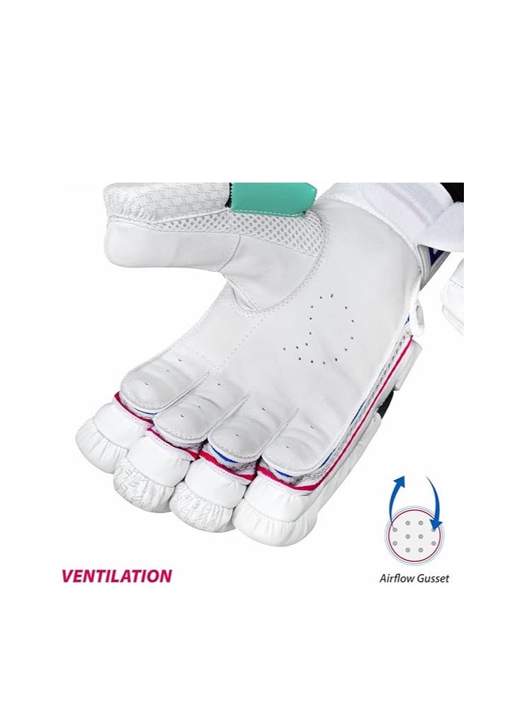 دي أس سي قفازات ضرب الكريكيت الجلدية شديدة القوة | مقاس مريح | تصميم مسامي | حركة مرنة - Image 5