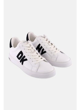 DKNY Women Abeni Brand Logo Lace Up Casual Shoes, White  - Image 1