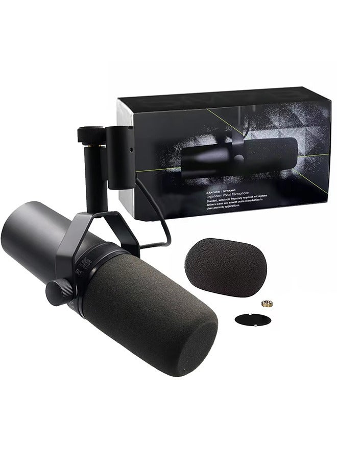 SM7dB Dynamic Vocal Microphone w/Built-in Preamp for Streaming, Podcast, & Recording, Wide-Range Frequency, Warm & Smooth Sound, Rugged Construction, Detachable Windscreen SM7DB Black - Image 1