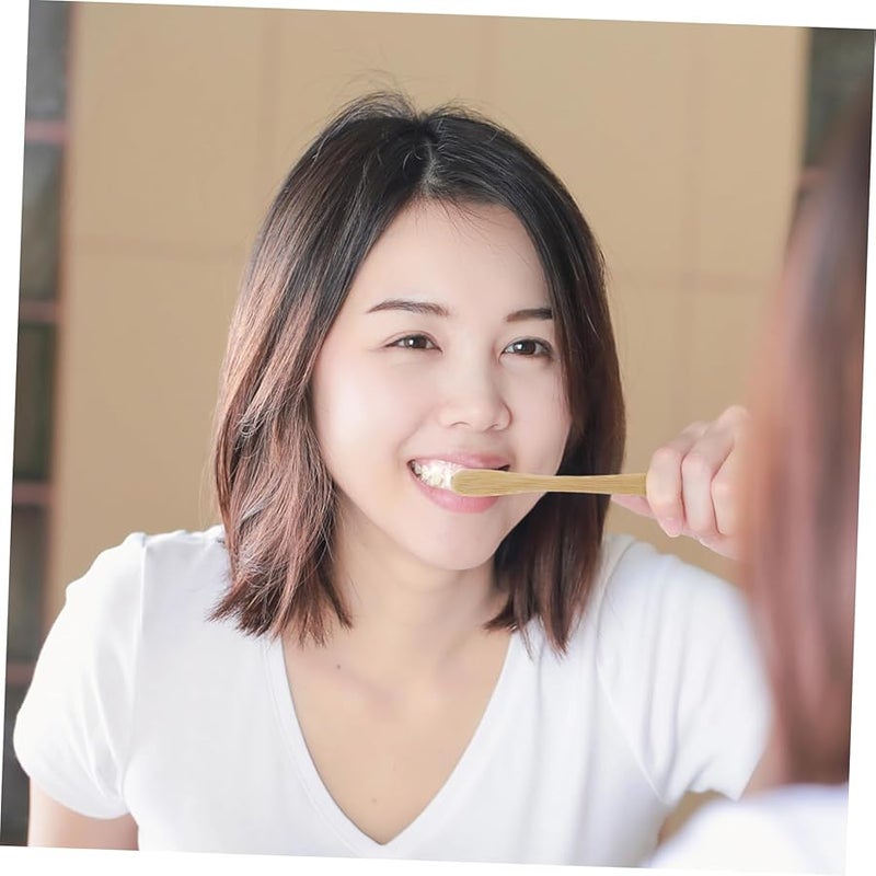 فرشاة أسنان من الخيزران بشعيرات ناعمة للعناية باللثة، مقبض مريح وسهلة الحمل للسفر - Image 5