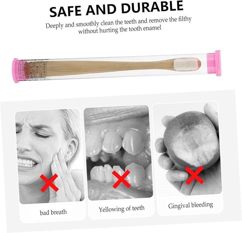 فرشاة أسنان من الخيزران بشعيرات ناعمة للعناية باللثة، مقبض مريح وسهلة الحمل للسفر - Image 3