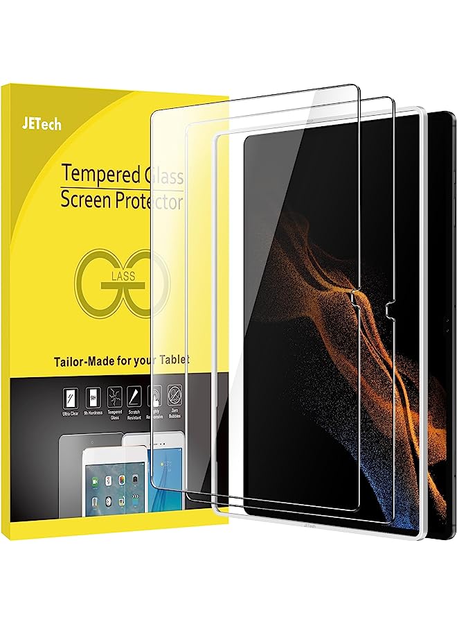 JETech Screen Protector for Samsung Galaxy Tab S8 Ultra (14.6-Inch, 2022 Model, SM-X900/SM-X906) with Easy Installation Frame, Tempered Glass Film, HD Clear, 2-Pack - Image 1