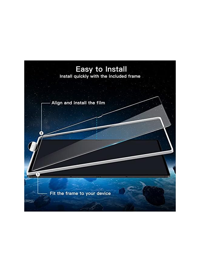 JETech Screen Protector for Samsung Galaxy Tab S8 Ultra (14.6-Inch, 2022 Model, SM-X900/SM-X906) with Easy Installation Frame, Tempered Glass Film, HD Clear, 2-Pack - Image 3