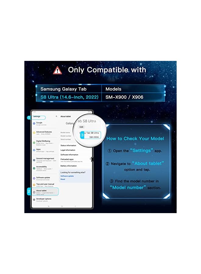 JETech Screen Protector for Samsung Galaxy Tab S8 Ultra (14.6-Inch, 2022 Model, SM-X900/SM-X906) with Easy Installation Frame, Tempered Glass Film, HD Clear, 2-Pack - Image 4