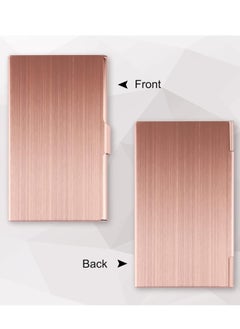 T NEWFUN Slim Business Card Case for Men & Women, Pocket Metal Case, Professional Stainless Steel Card Case for Business Cards, Slim Purse Name Card Holders  Buckle Style Shut, Rose Gold  - Image 4