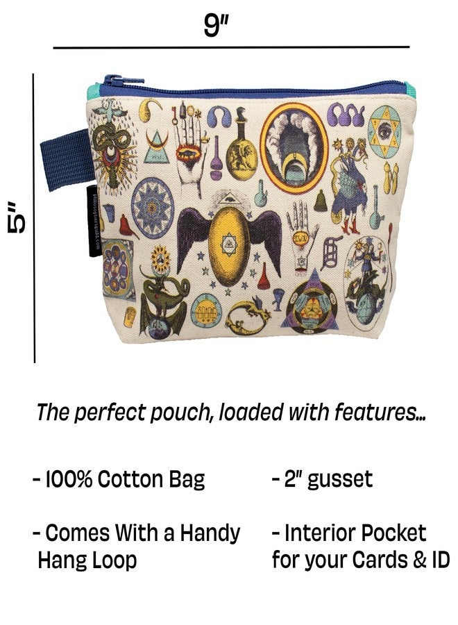 ذي أن إمبلويد فيلوسوفرز جيلد حقيبة الخيمياء من ذا أون إمبلوفلز ألكيمي - حقيبة قماشية بسحاب مقاس 9 بوصات بتصميم مستوحى من الخيميائيين، مناسبة للأقلام والأدوات ومستحضرات التجميل وأدوات النظافة الشخصية وغيرها. - Image 4