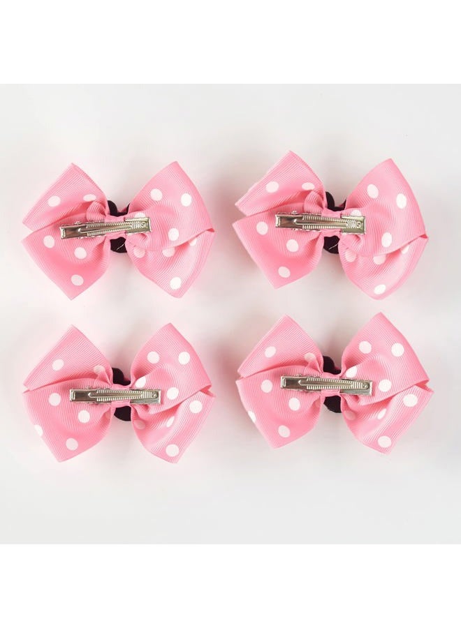 Fancheer 4Pcs Mouse Ears Bow Clips for Girls Women 4Inch Birthday Party Decorations Gift Costume Hair Accessories Polka Dot Pink - Image 5