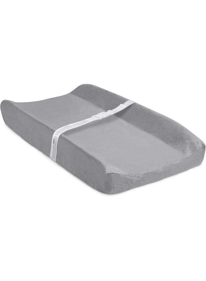 Delta Children Contoured Changing Pad with Plush Cover, Grey - Image 2