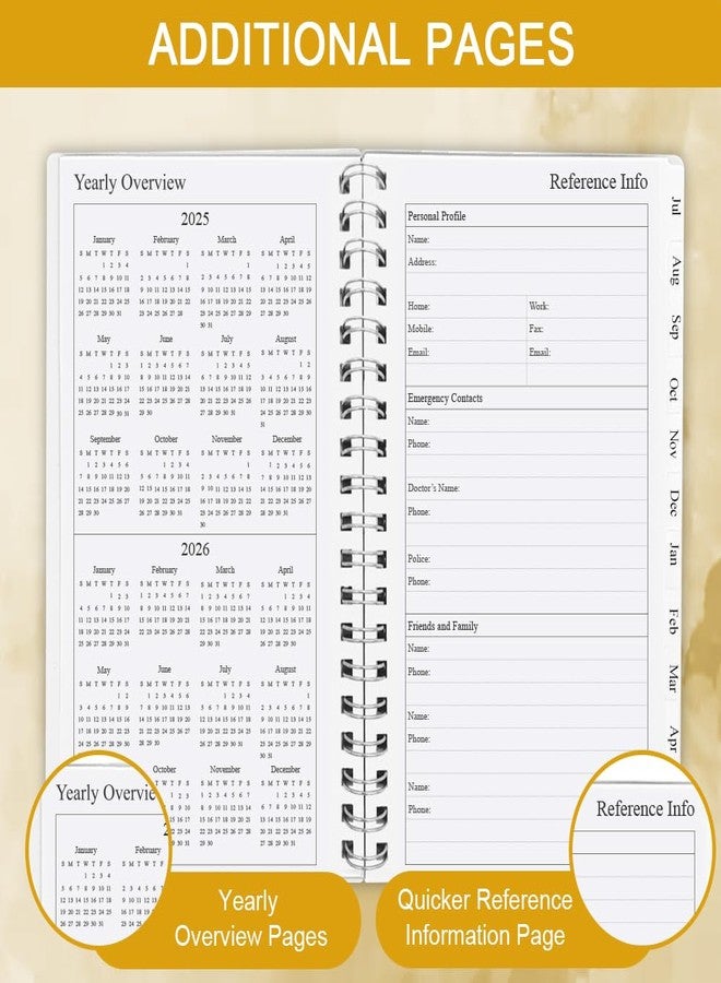 Getvow 2025 Pocket Planner/Calendar - January 2025 - December 2025, A6 Weekly & Monthly Organizer Notebook & Journal to Track Goals, Easy to Organize Your Daily Life, Medium 3.75" x 6.75", Pink - Image 4