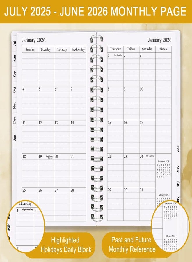 Getvow 2025 Pocket Planner/Calendar - January 2025 - December 2025, A6 Weekly & Monthly Organizer Notebook & Journal to Track Goals, Easy to Organize Your Daily Life, Medium 3.75" x 6.75", Pink - Image 3