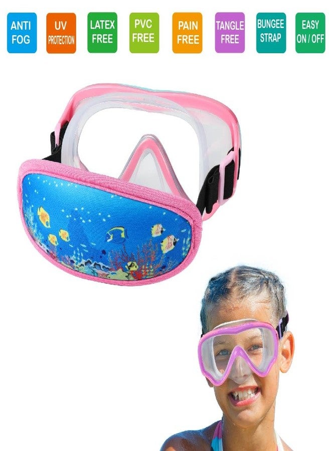 RUIGAO Kids Swim Goggles, Diving Mask Neoprene Padded No Hair Pull Strap，Pink Goggles with Nose Cover for Girls - Image 2