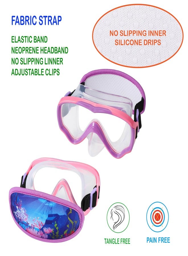 RUIGAO Kids Swim Goggles, Diving Mask Neoprene Padded No Hair Pull Strap，Pink Goggles with Nose Cover for Girls - Image 4