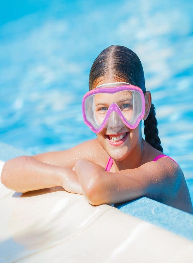 RUIGAO Kids Swim Goggles, Diving Mask Neoprene Padded No Hair Pull Strap，Pink Goggles with Nose Cover for Girls - Image 5